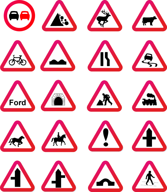 Road signs where ovetaking can be dangerous