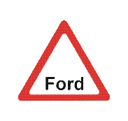 Ford warning road sign